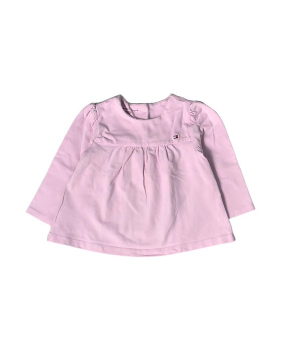 A Pink Long Sleeve Tops from Tommy Hilfiger in size 12-18M for girl. (Front View)