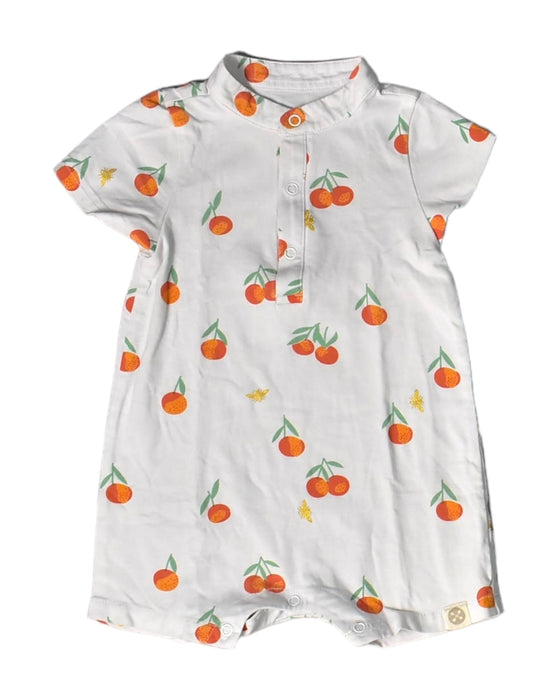 A White Short Sleeve Rompers from Le Petit Society in size 6-12M for girl. (Front View)