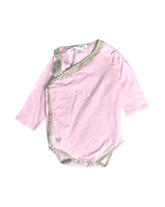 A Pink Long Sleeve Bodysuits from Chateau de Sable in size 12-18M for girl. (Front View)