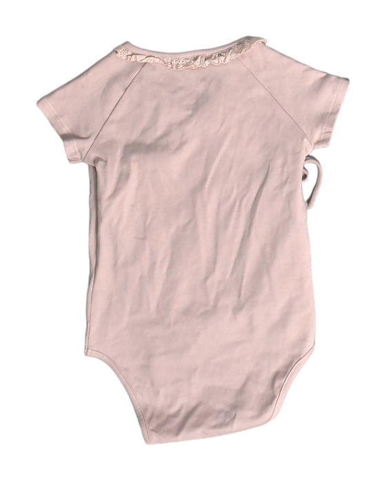 A Pink Short Sleeve Bodysuits from Chateau de Sable in size 12-18M for girl. (Back View)