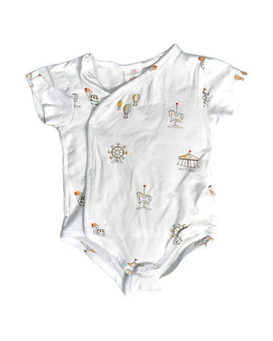 A White Short Sleeve Bodysuits from Elly in size 0-3M for boy. (Front View)