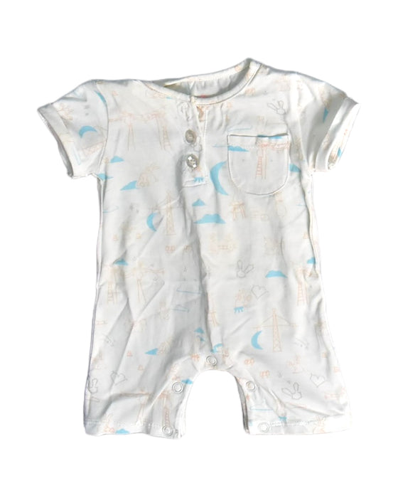 A White Short Sleeve Rompers from Elly in size 0-3M for boy. (Front View)