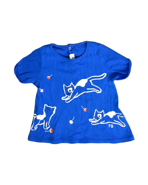 A Blue Short Sleeve Tops from Petit Bateau in size 3T for girl. (Front View)