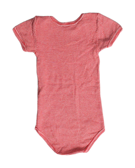 A Red Short Sleeve Bodysuits from Petit Bateau in size 3T for girl. (Back View)