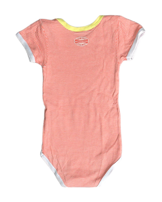 A Orange Short Sleeve Bodysuits from Petit Bateau in size 3T for girl. (Back View)