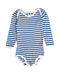 A Blue Long Sleeve Bodysuits from Petit Bateau in size 18-24M for boy. (Front View)