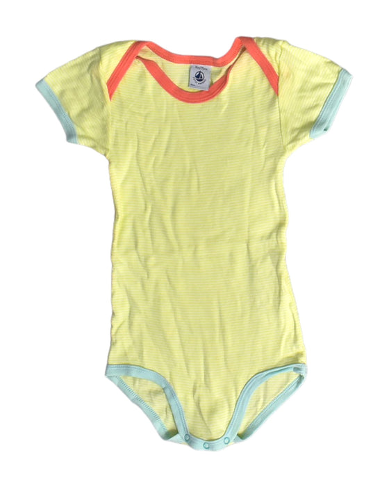 A Yellow Short Sleeve Bodysuits from Petit Bateau in size 3T for girl. (Front View)