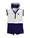 A White Short Sleeve Rompers from Miki House in size 3T for boy. (Front View)