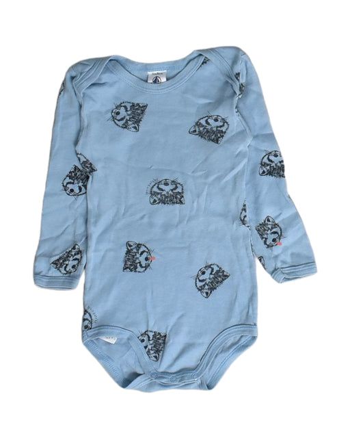 A Blue Long Sleeve Bodysuits from Petit Bateau in size 18-24M for boy. (Front View)