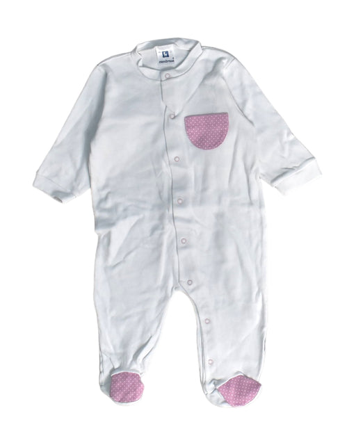 A White Onesies from Cambrass in size 0-3M for girl. (Front View)