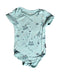 A Blue Short Sleeve Bodysuits from Copenhagen Delights in size 3-6M for boy. (Front View)