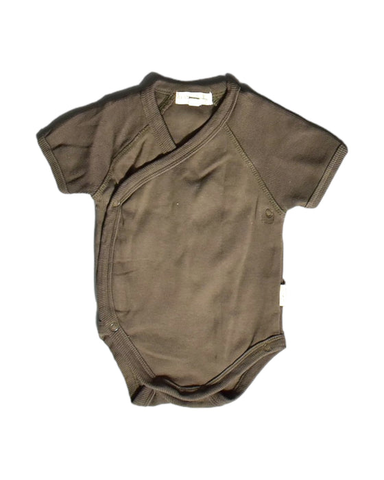 A Brown Short Sleeve Bodysuits from lovingsundays in size 0-3M for boy. (Front View)