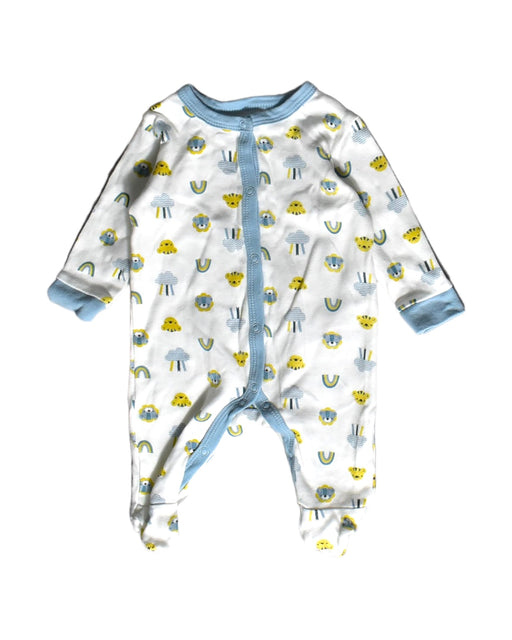 A White Onesies from Rock-a-bye Baby Boutique in size 0-3M for boy. (Front View)