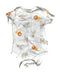 A White Short Sleeve Bodysuits from Rabbit + Bear in size 0-3M for girl. (Front View)