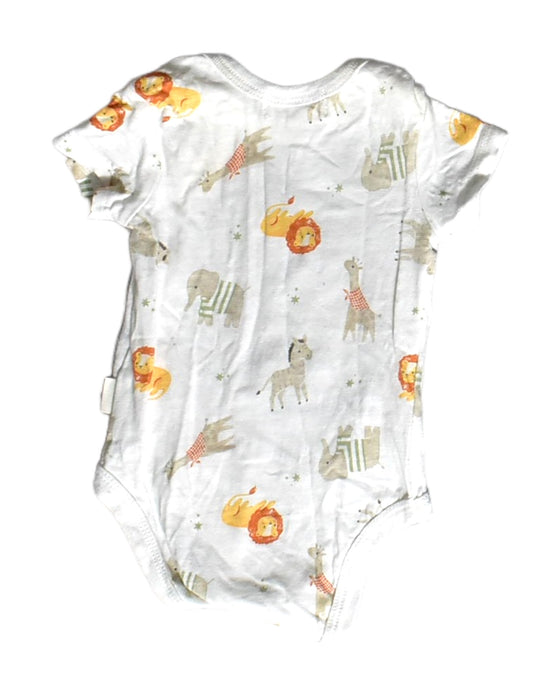 A White Short Sleeve Bodysuits from Rabbit + Bear in size 0-3M for girl. (Back View)