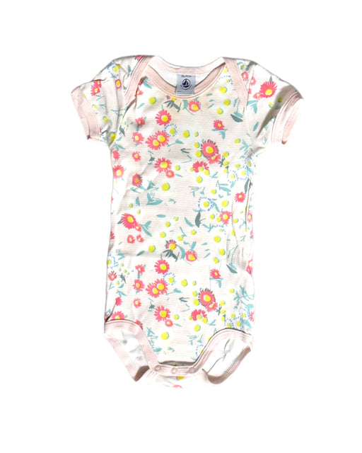 A White Short Sleeve Bodysuits from Petit Bateau in size 12-18M for girl. (Front View)