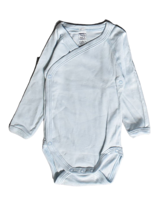 A Blue Long Sleeve Bodysuits from Petit Bateau in size 0-3M for boy. (Front View)