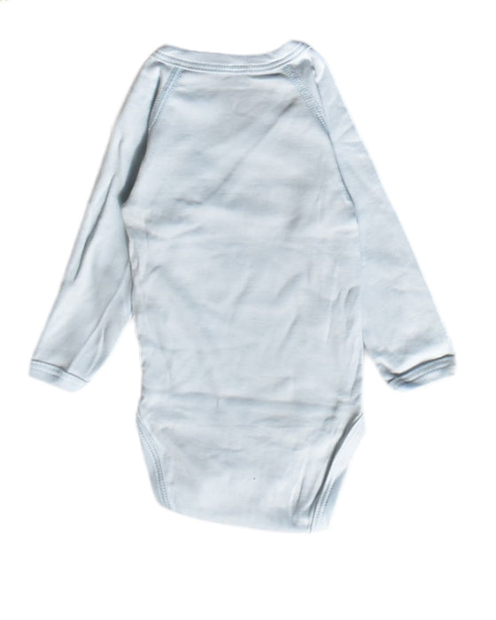 A Blue Long Sleeve Bodysuits from Petit Bateau in size 0-3M for boy. (Back View)