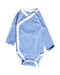 A Blue Long Sleeve Bodysuits from Petit Bateau in size 0-3M for boy. (Front View)