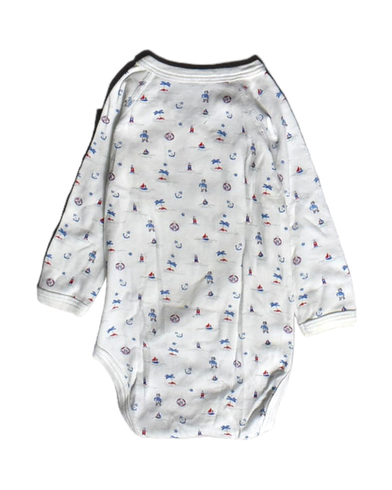 A White Long Sleeve Bodysuits from Petit Bateau in size 0-3M for boy. (Back View)