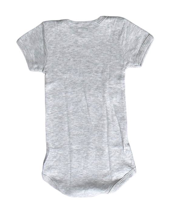 A Grey Short Sleeve Bodysuits from Petit Bateau in size 6-12M for boy. (Back View)