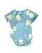 A Blue Short Sleeve Bodysuits from Le Petit Society in size 0-3M for boy. (Back View)