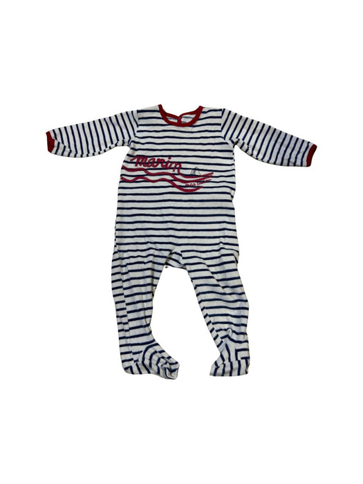 A White Onesies from Petit Bateau in size 18-24M for neutral. (Front View)