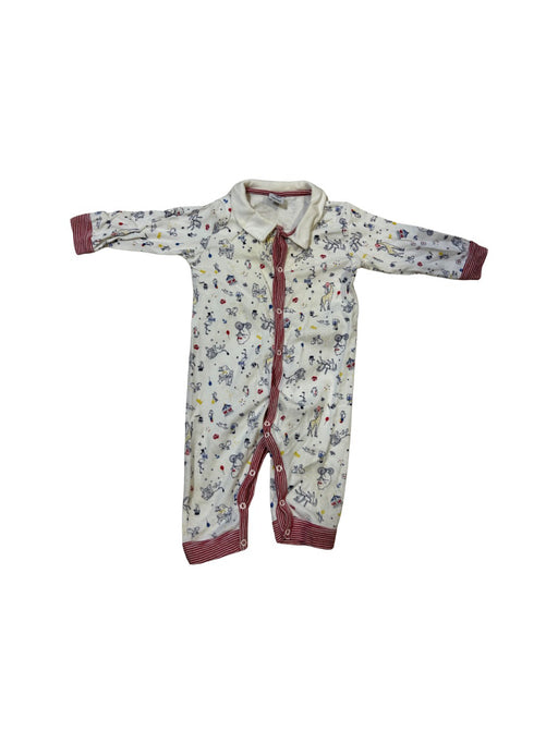 A White Onesies from Petit Bateau in size 12-18M for neutral. (Front View)