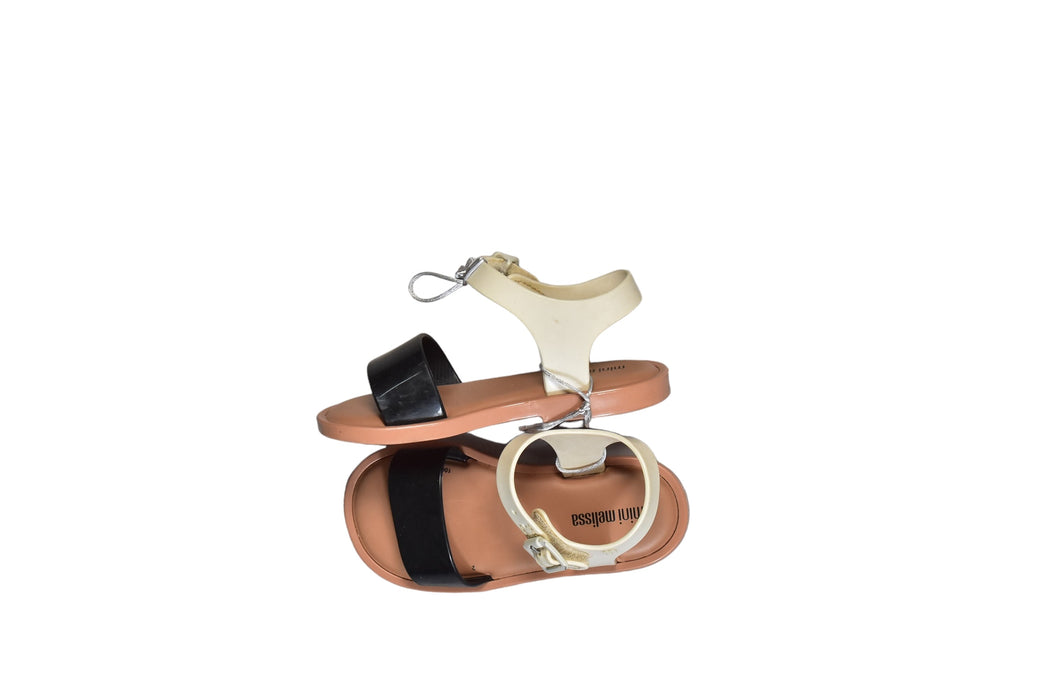 A Beige Sandals from Mini Melissa in size 3T for girl. (Back View)