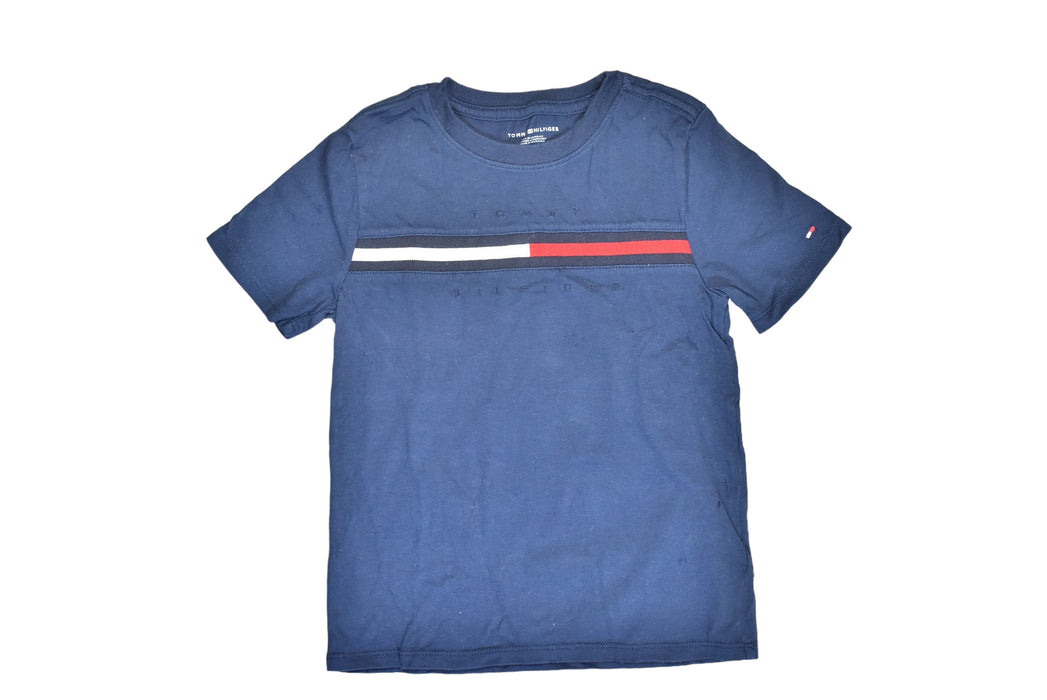 A Blue Short Sleeve T Shirts from Tommy Hilfiger in size 7Y for boy. (Front View)