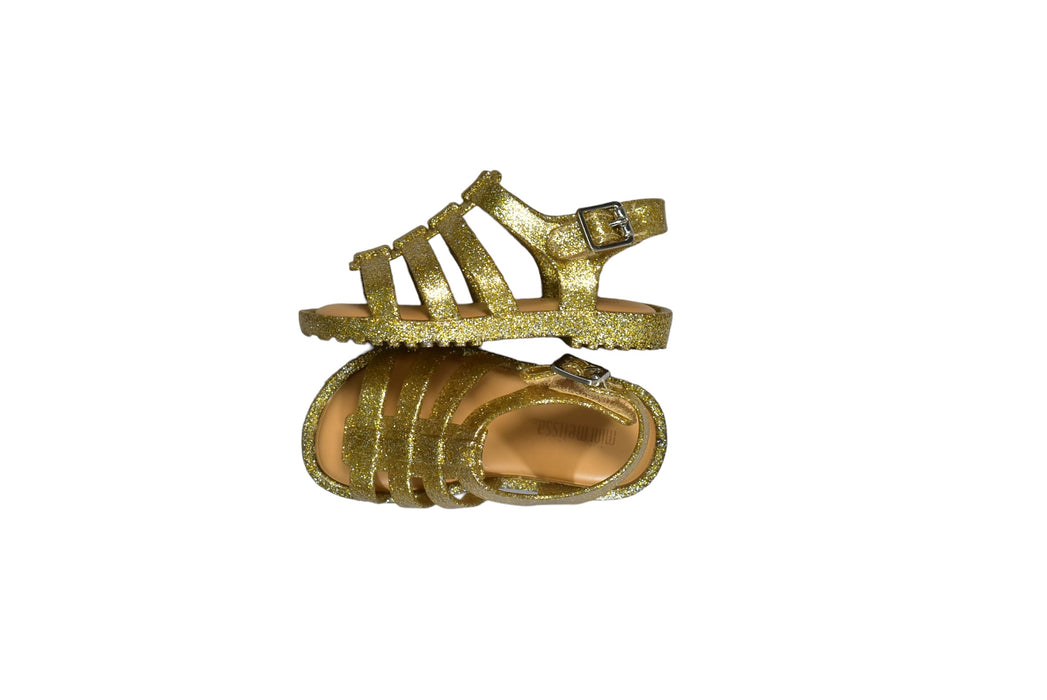 A Gold Sandals from Mini Melissa in size 18-24M for girl. (Back View)