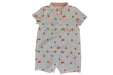 A White Short Sleeve Rompers from Le Petit Society in size 3-6M for girl. (Front View)