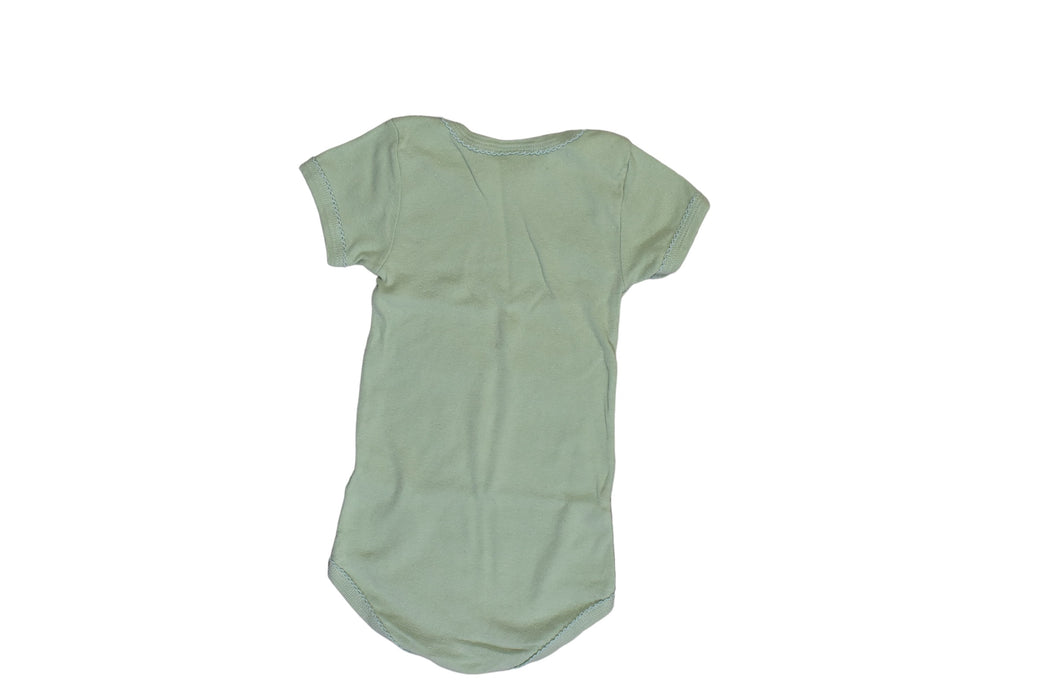 A Green Short Sleeve Bodysuits from Petit Bateau in size 12-18M for girl. (Back View)