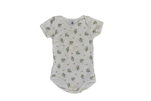 A White Short Sleeve Bodysuits from Petit Bateau in size 12-18M for girl. (Front View)