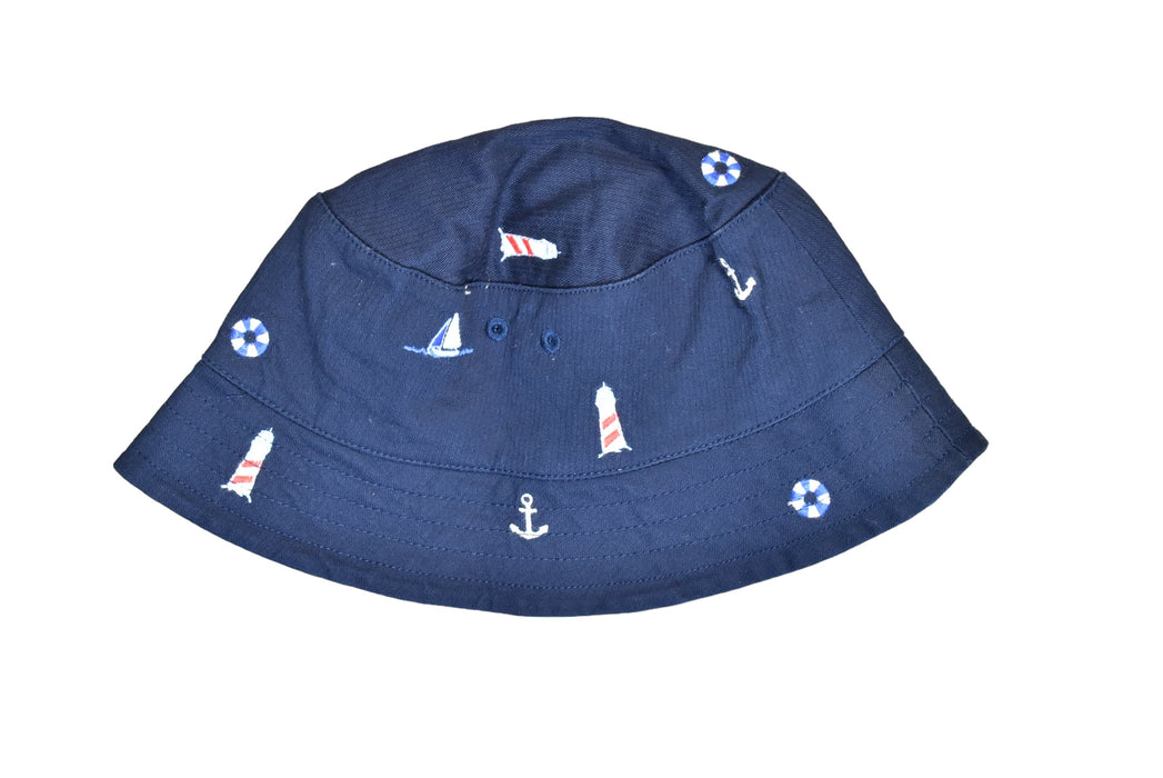 A Blue Sun Hats from Janie & Jack in size 3T for boy. (Back View)