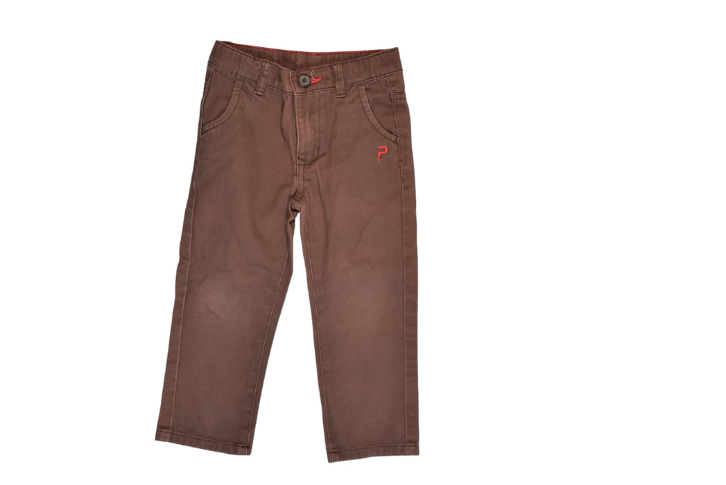 A Brown Casual Pants from PONEY in size 2T for boy. (Front View)