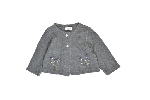 A Grey Cardigans from Pamplemousse in size 6-12M for girl. (Front View)