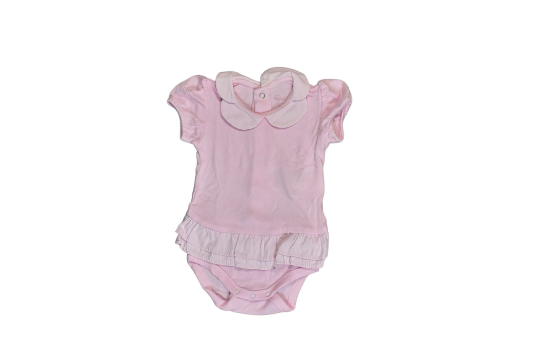 A Pink Short Sleeve Bodysuits from Mayoral in size 6-12M for girl. (Front View)