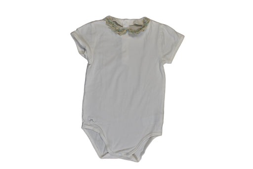 A White Short Sleeve Bodysuits from Chateau de Sable in size 3-6M for boy. (Front View)