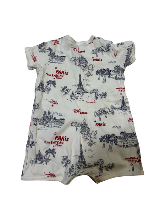 A White Short Sleeve Rompers from Petit Bateau in size 6-12M for neutral. (Back View)