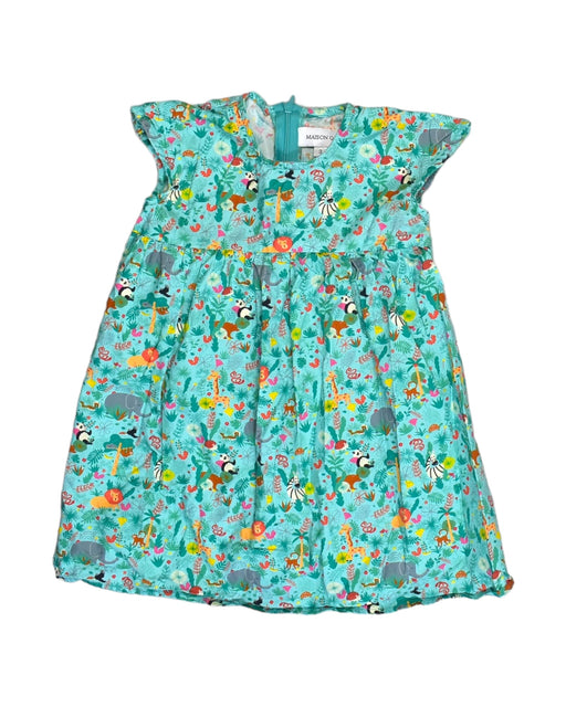 A Green Sleeveless Dresses from Maison Q in size 3T for girl. (Front View)