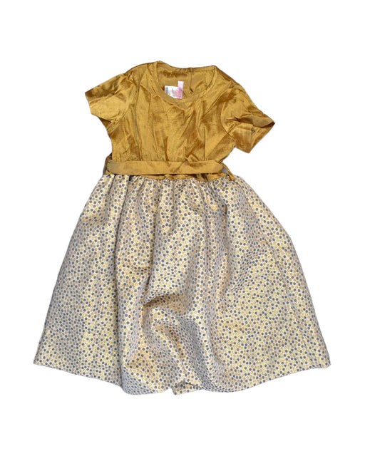 A Gold Short Sleeve Dresses from L'enfant Lune in size 4T for girl. (Front View)