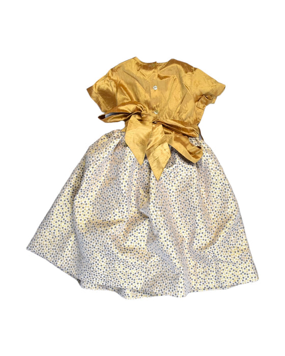 A Gold Short Sleeve Dresses from L'enfant Lune in size 4T for girl. (Back View)