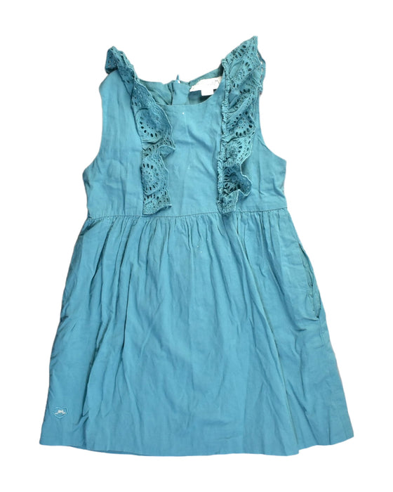 A Blue Sleeveless Dresses from Chateau de Sable in size 3T for girl. (Front View)