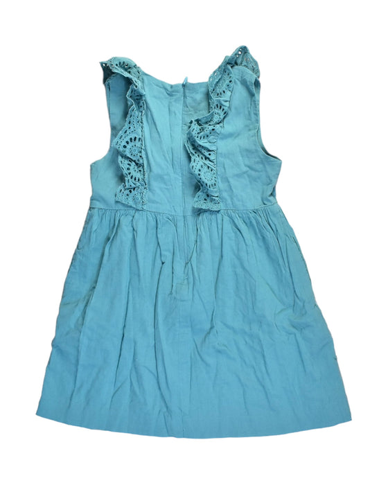 A Blue Sleeveless Dresses from Chateau de Sable in size 3T for girl. (Back View)