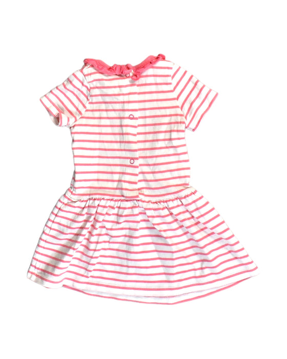 A Pink Short Sleeve Dresses from Petit Bateau in size 6-12M for girl. (Back View)