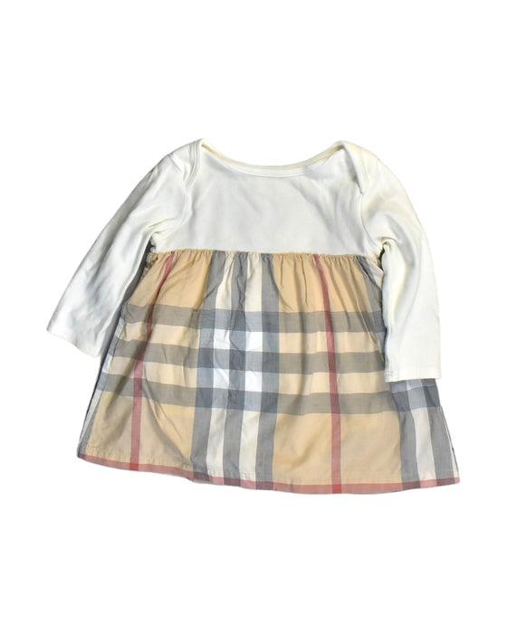 A White Long Sleeve Dresses from Burberry in size 3-6M for girl. (Front View)