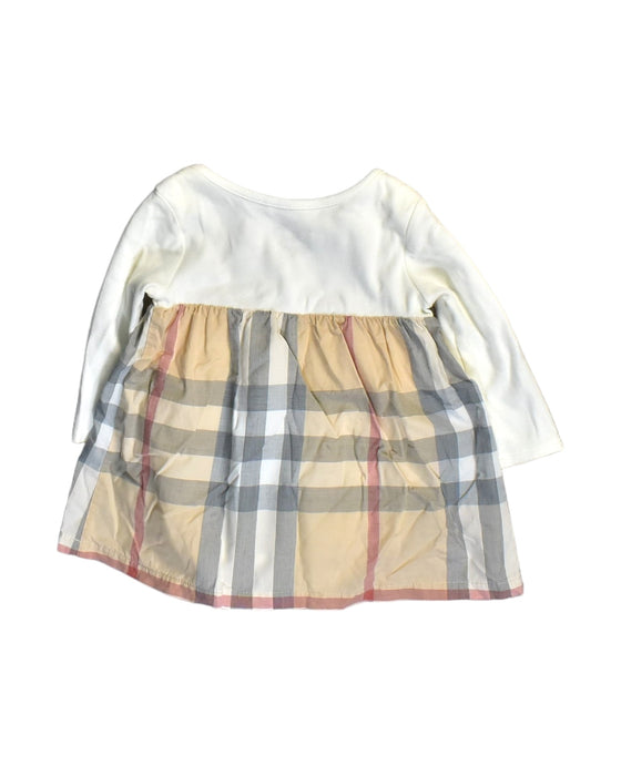 A White Long Sleeve Dresses from Burberry in size 3-6M for girl. (Back View)