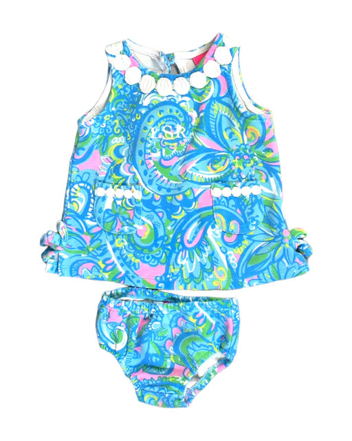 A Blue Dress Sets from Lilly Pulitzer in size 3-6M for girl. (Front View)