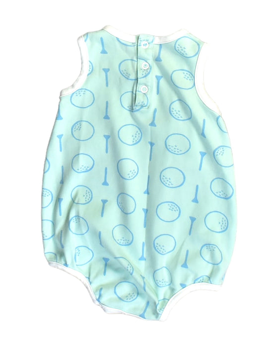 A Teal Sleeveless Bodysuits from The Beaufort Bonnet Company in size 3-6M for boy. (Back View)